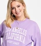 Topshop Maternity Los Angeles Collegiate T-shirt In Purple