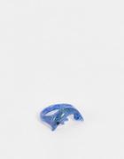 Asos Design Festival Fashion Ring With Dolphin Design In Blue