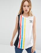 Adidas Originals Primary Three Stripe Tank With Mesh Insert - White