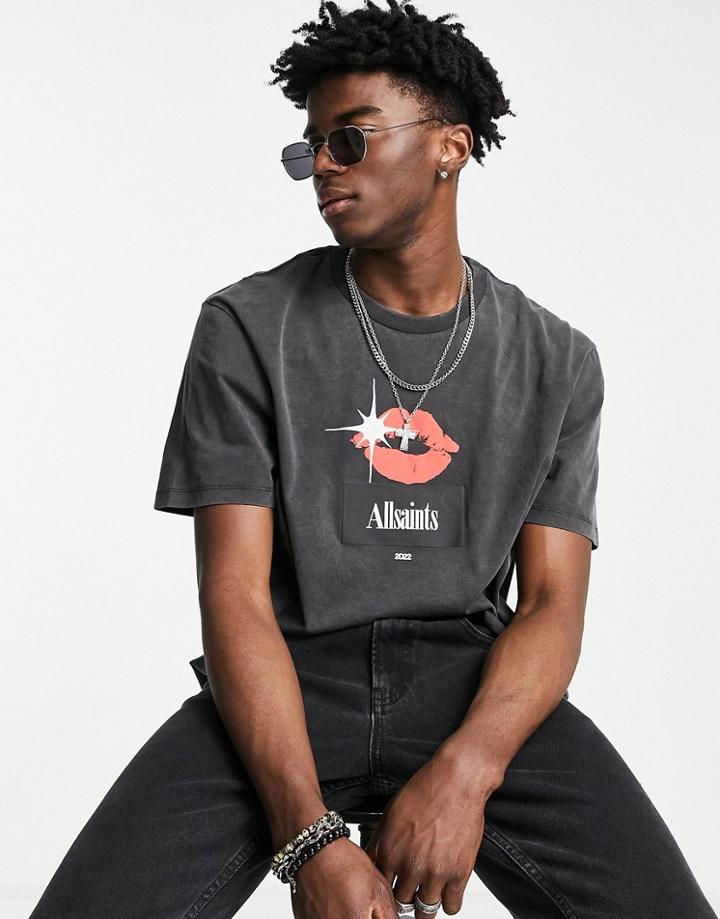 Allsaints Kiss T-shirt In Black