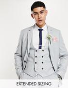 Asos Design Wedding Super Skinny Suit Vest In Blue Fog Micro Texture