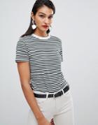 Selected Femme Stripe Boxy T-shirt - Green