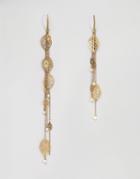 Sam Ubhi Leaf Drop Earrings - Gold
