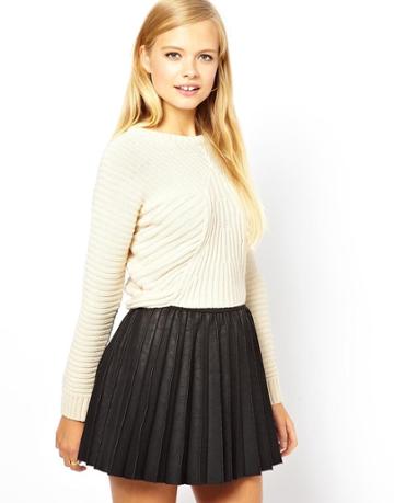 Asos Cropped Sweater With Rib Detail