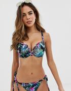 Freya Fuller Bust Underwired Bandeau Bikini Top In Jungle Floral Print - Multi