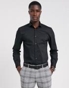 Moss London Extra Slim Shirt With Stretch In Black