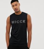 Nicce Tank With Large Logo In Black - Black