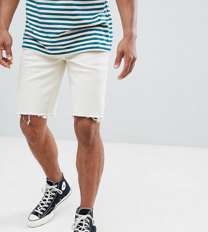 Heart & Dagger Slim Shorts In Off White - White