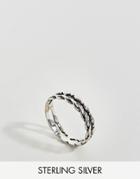 Asos Sterling Silver Double Row Ring - Silver