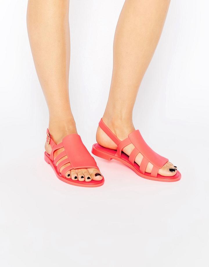 Melissa Bohemia Strappy Flat Sandals - Coral Pop