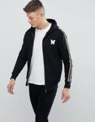 Good For Nothing Hoodie In Black With Taping - Black