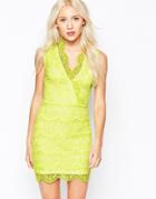 Lipstick Boutique Petite Lace Dress With Wrap Front