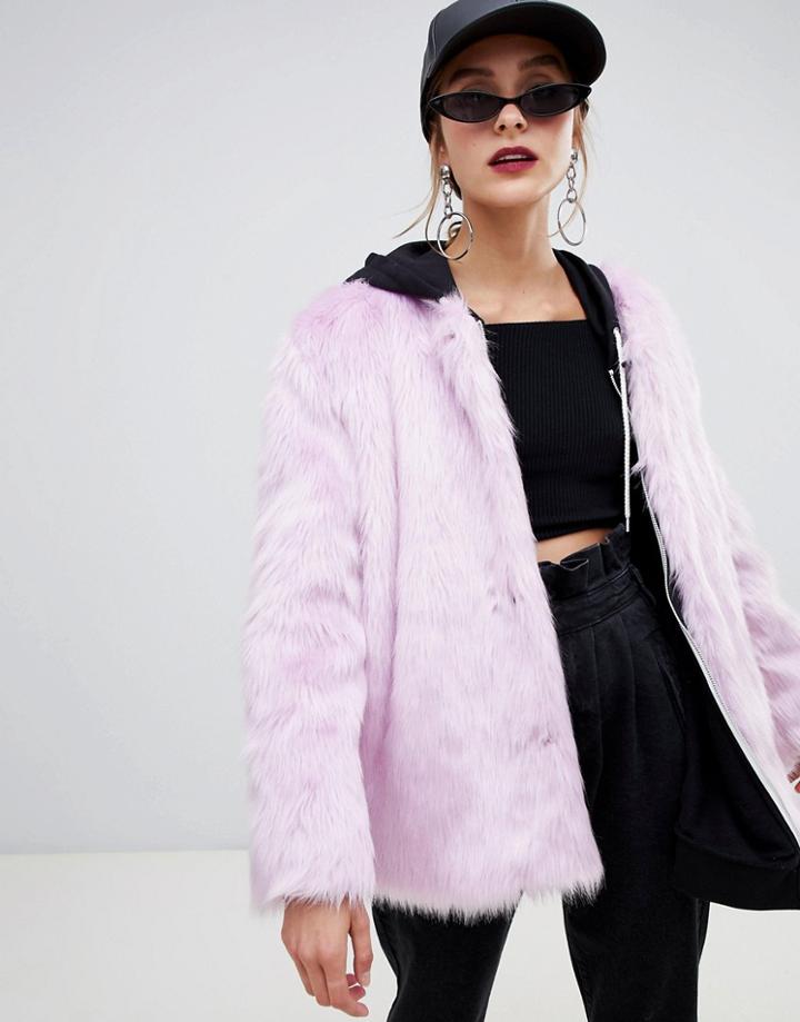 Story Of Lola Faux Fur Jacket - Purple