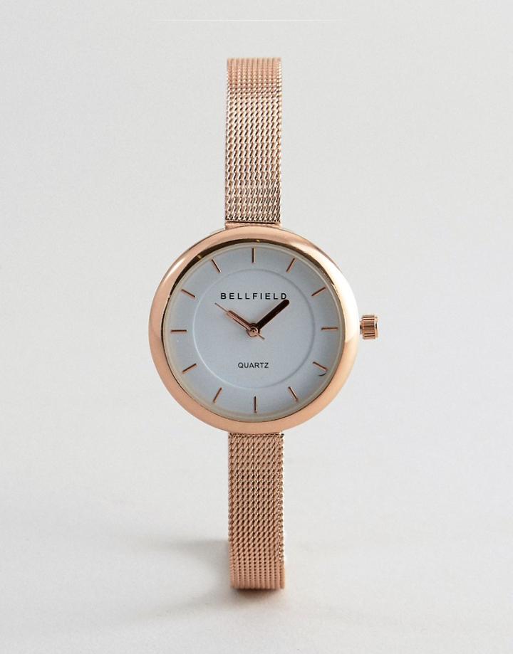 Bellfield Slim Strap Rose Gold Watch - Gold