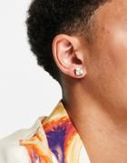 Asos Design Stud Earrings With Crystals In Gold Tone