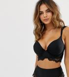 Wolf & Whistle Fuller Bust Exclusive Lace Underwired Bikini Top In Black - Black