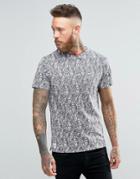 Native Youth Flower Print T-shirt - Gray