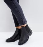 Asos Absolute Wide Fit Leather Chelsea Ankle Boots-black