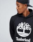 Timberland Overhead Hoodie Stacked Logo In Black - Black