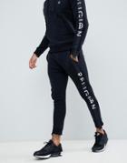 Religion Skinny Fit Pants With Leg Taping In Black - Black