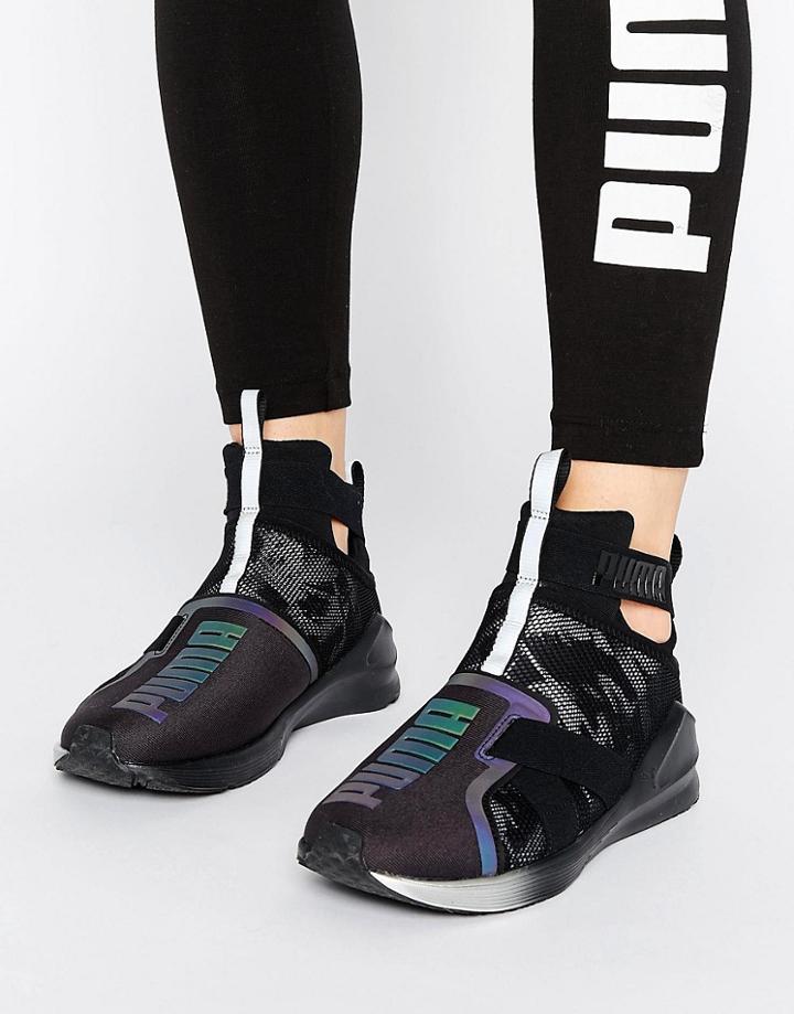 Puma Fierce Strap Swan Sneakers In Black - Black