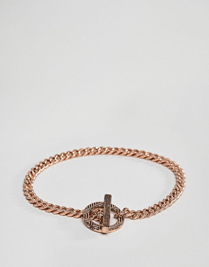 Icon Brand Gold Chain Bracelet With Ring Closure - Silver