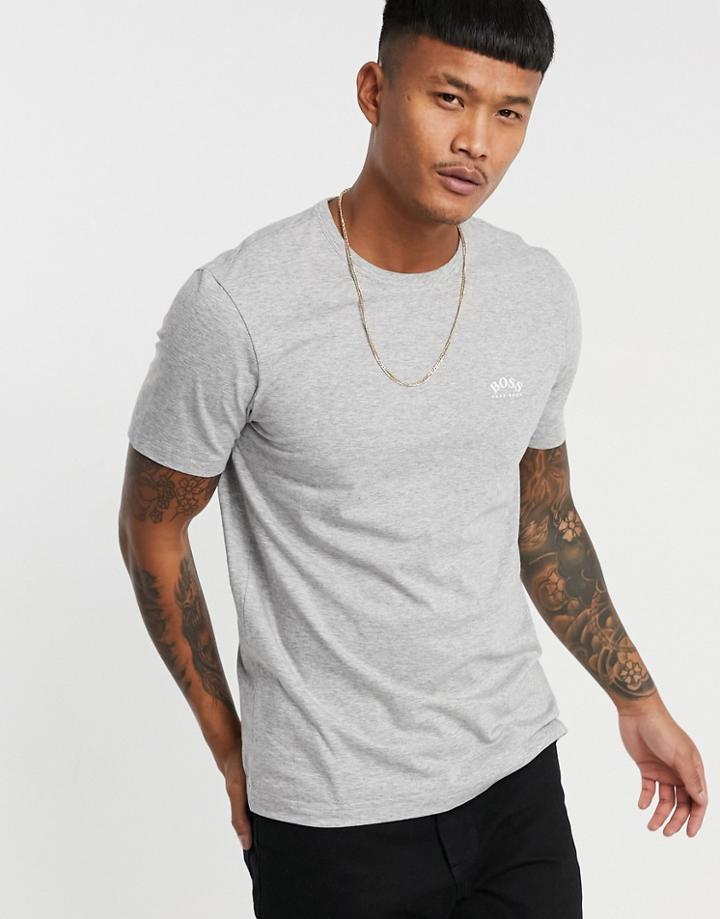 Boss Athleisure Tee Curved T-shirt In Gray-grey