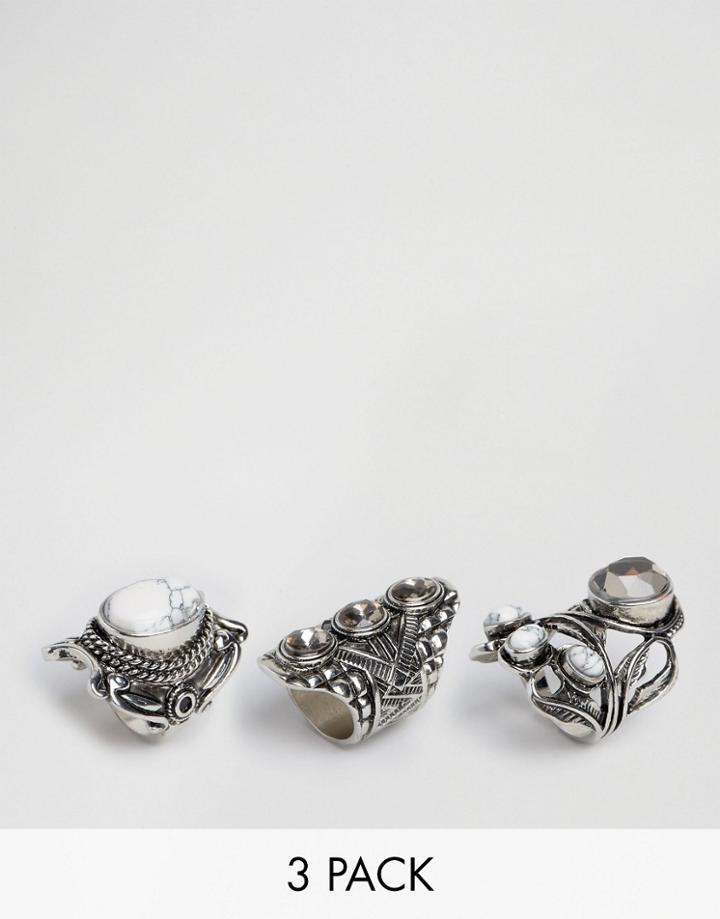 Aldo Niebur Multipack Rings - Silver