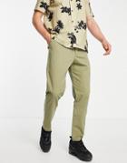 Asos Design Tapered Fit Chinos In Khaki-green