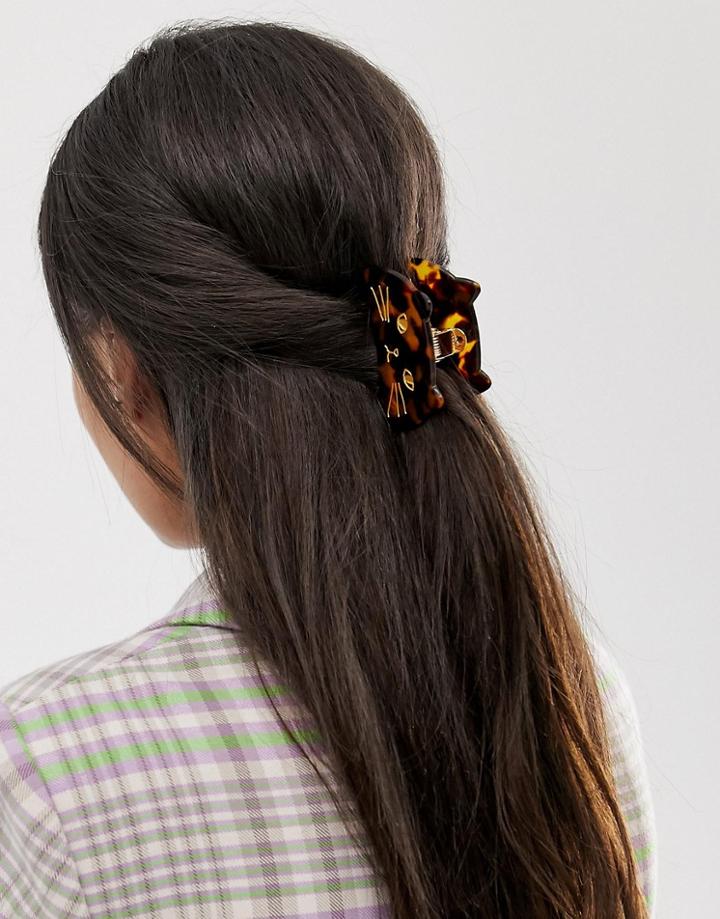 Margherita Tortoishell Cat Hair Claw-brown