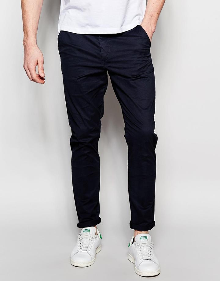 Jack & Jones Slim Fit Chinos With Stretch - Navy