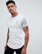 Gym King Logo Muscle Fit Longline T-shirt In Gray Marl - Gray