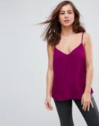 Asos Fuller Bust Swing Cami With Double Layer - Purple