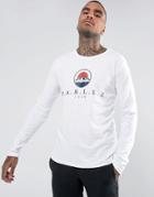 Parlez Long Sleeve T-shirt With Mountain Logo - White