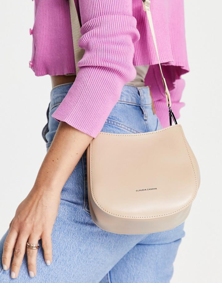 Claudia Canova Curved Shoulder Bag In Sand-neutral