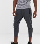 Asos 4505 Tall Skinny Tapered Training Sweatpants In Cropped Length - Gray