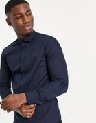 Jack & Jones Essentials Smart Shirt In Slim Fit Navy