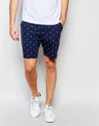 Farah Chino Shorts With Dobby Pattern - Navy