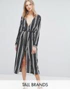 Influence Tall Midi Dress In Stripe - Black