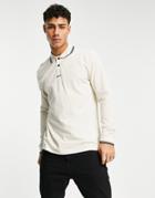 Boss Pchup Long Sleeve Polo In Stone-neutral