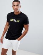 Asos Design T-shirt With Berlin Print - Black
