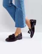 H By Hudson Fringe Leather Loafer - Red
