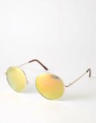 Black Phoenix Round Sunglasses With Revo Lenses - Gold