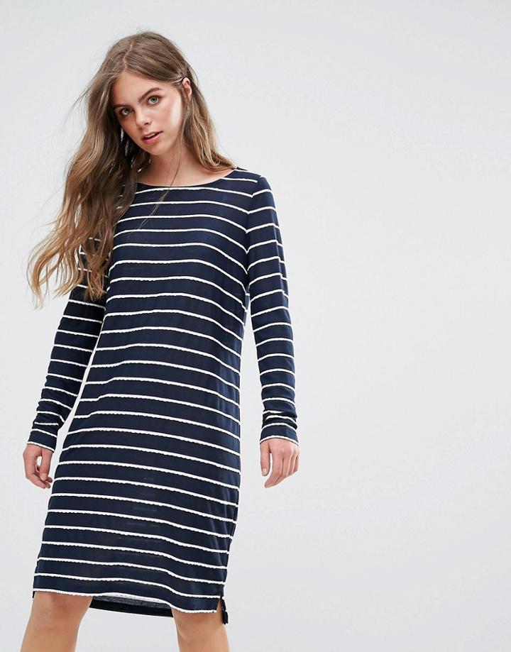 Pieces Meta Stripe Shift Dress - Navy