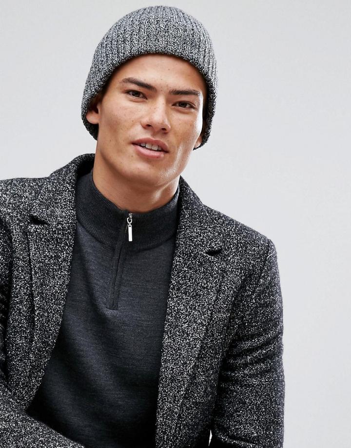 New Look Beanie In Black Marl - Black