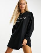 Il Sarto Long Sleeve T-shirt Dress In Black