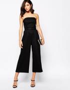 Warehouse Sparkle Bandeau Jumpsuit - Black