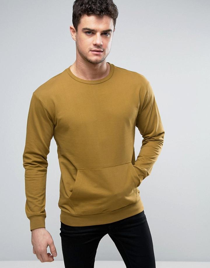 Yourturn Sweatshirt In Green With Drop Shoulder - Green