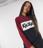 Kickers Relaxed Polo Shirt Dress With Front Logo In Color Block-navy