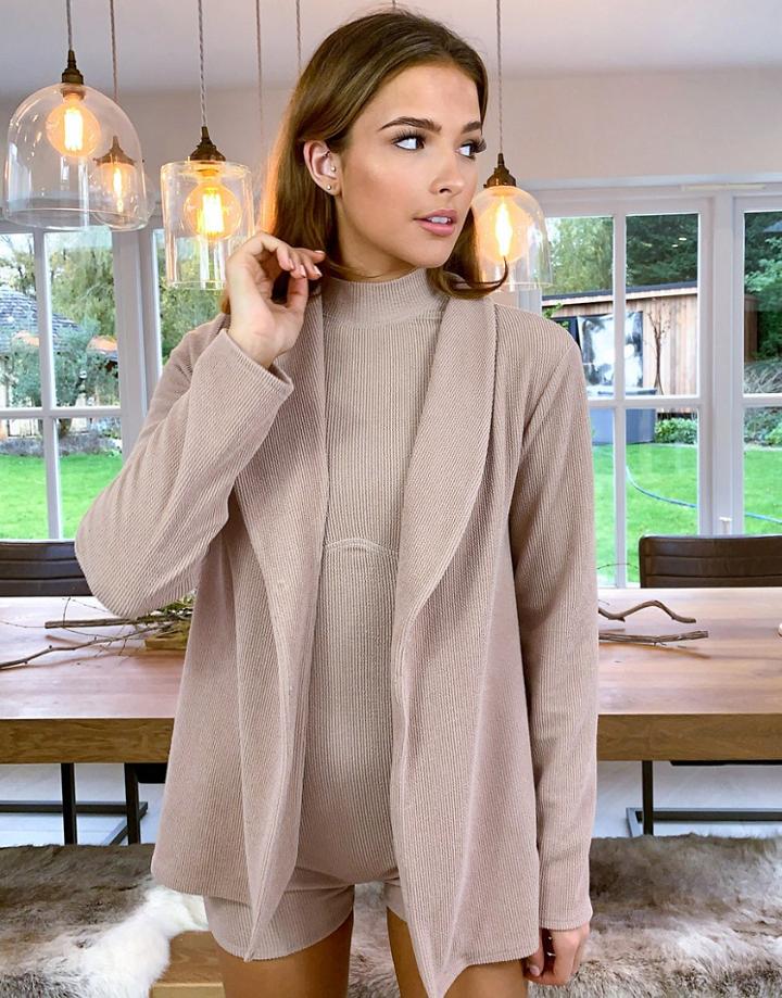 Asos Luxe Lounge Relaxed Oversized Jacket In Mink-blues